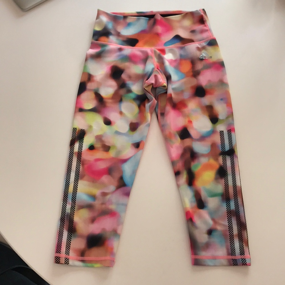 Adidas Watercolor Cropped Leggings Sz:XS